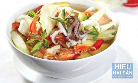 canh mực ống nấu ngót