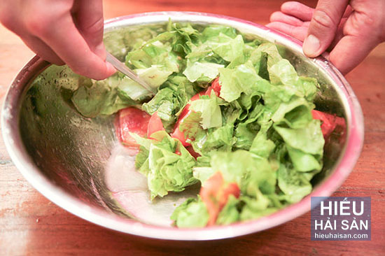 salad càng cua rau củ