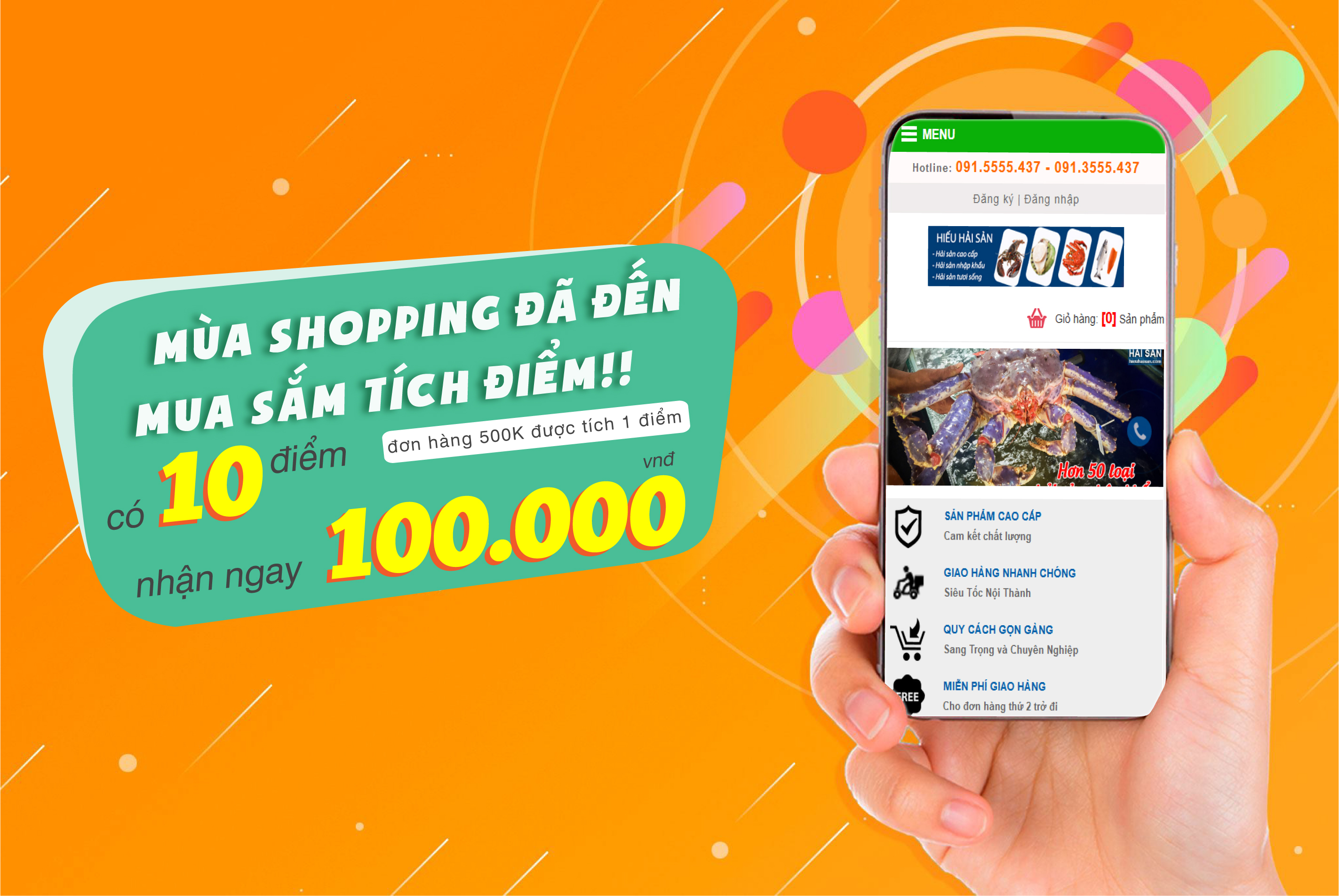 Tích điểm đổi quà mua hải sản tại hiếu hải sản