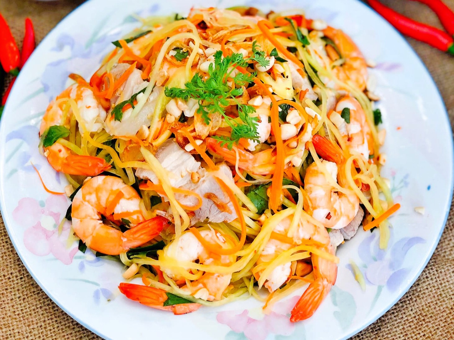 gỏi su hào tôm càng xanh
