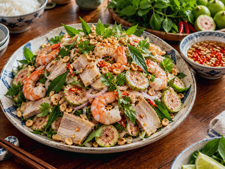 Gỏi Sung Tôm Thịt – Giòn Ngon Khó Cưỡng